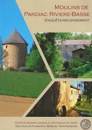 La couverture du livre Moulins de Pardiac Rivière-Basse de la société archéologique du Gers